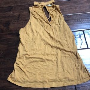 Yellow Criss-Cross Tank Top with Choker